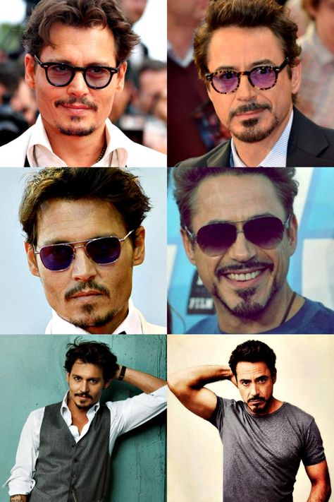 Is it just me or do Johnny Depp and Robert Downey Jr look alike? I mean besides their beards... Anyway that'd be so cool if they could make a movie together. I'd like die. John Depp, The Pirates Of The Caribbean, Holmes Movie, جوني ديب, Toni Stark, Kaptan Jack Sparrow, Iron Man Movie, Robert Downey Jr., Robert Downey Jr Iron Man