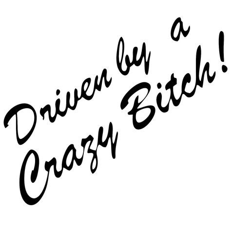 Driven By A Crazy Bitch Decal Sticker Car Bumper Window Laptop JDM 22 Variations Gift Idea by PrintsByTBE on Etsy Funny Car Bumper Stickers, Car Sticker Ideas, Cute Car Decals, Jeep Stickers, Funny Car Decals, Funny Vinyl Decals, Unique Decals, Car Sticker Design, Princess Sticker