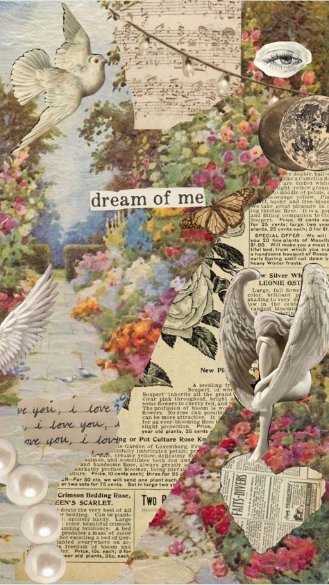 Painting On Collage, Moodboard Collage Aesthetic, Maciecore Aesthetic, Art Wallpaper Collage, Coquette Collage Wallpaper, Vintage Collage Wallpaper, Art Collage Wallpaper, Cute Collages, Romantic Collage