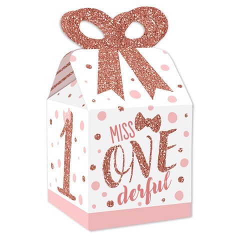 1st Birthday Little Miss Onederful - Square Favor Gift Boxes - Girl First Birthday Party Bow Boxes  *Set of 12 *Measurements: 3.5 Inches Length x 3.5 Inches Width x 7 Inches Height *Size for Storing Items: 3.5 Inches Tall *Professionally Printed on Heavy-Duty Cardstock Paper *Assembly Required; Bow Boxes Arrive Flat Bow boxes will complete your 1st Birthday Little Miss Onederful birthday party. Bow boxes are ideal for holding small thank you gifts or homemade treats that are under 3.5 inches tall (height for storing items in closed box). 1st Birthday Little Miss Onederful bow boxes will arrive flat and each box will have crease lines and numbered tabs for easy folding. When assembled and closed, each box creates a 3D paper bow-shaped top with a square bottom. Packaging will include assembl Diy Favor Boxes, Little Miss Onederful, Miss Onederful, Teepee Party, Small Thank You Gift, Unique Party Favors, Paper Bow, Boho Birthday, Birthday Party Celebration