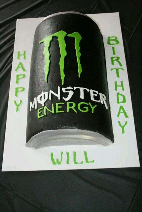 Monster energy drink birthday cake. Monster Energy Birthday Cake, Monster Drink Cake, Monster Energy Cake, Birthday Cake Drink, Birthday Cake Fruit, Energy Monster, Drink Birthday, Monster Energy Drinks, Monster Diy