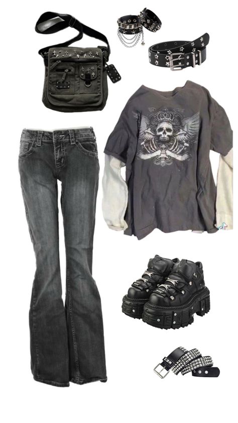 grunge emo alt alternative outfit inspo Grunge Mall Goth, Where To Shop For Emo Clothes, Emo 90s Outfit, Messy Grunge Outfits, Make Manipulator Outfit, Basic Alternative Outfits, Alt Outfit Board, Deftones Concert Outfit Ideas, Grunge Scene Outfits