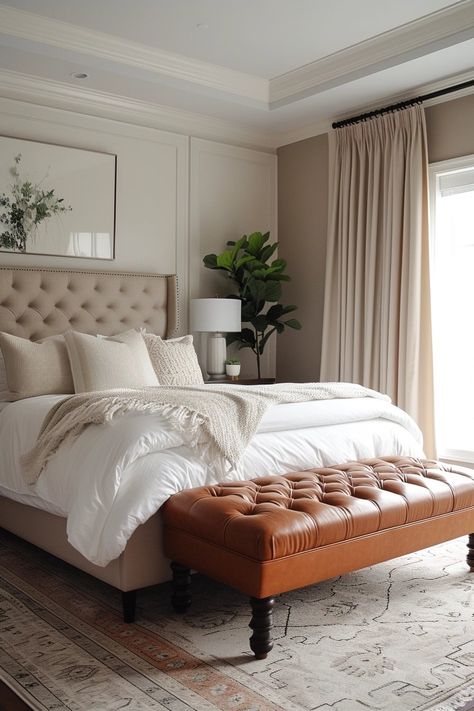 23 Brown And Cream Bedroom Ideas You'll Want To Recreate Bedrooms With Mahogany Furniture, Tan And Cream Bedroom, Brown Paint Bedroom, Brown And Cream Bedroom, Cream Bedroom Ideas, Tan Bedroom, Cream Bedroom, Cream Bedrooms, Bedroom Colour Palette