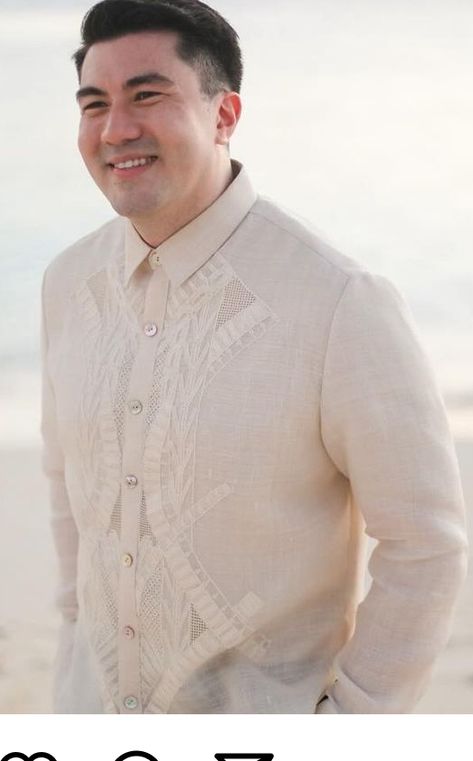 Barong Wedding Groom, Barong Tagalog For Groom, Barong Wedding, Men Kaftan, Barong Tagalog, Wedding Entourage, Wedding Motifs, Groom Wedding Attire, Wedding Groom