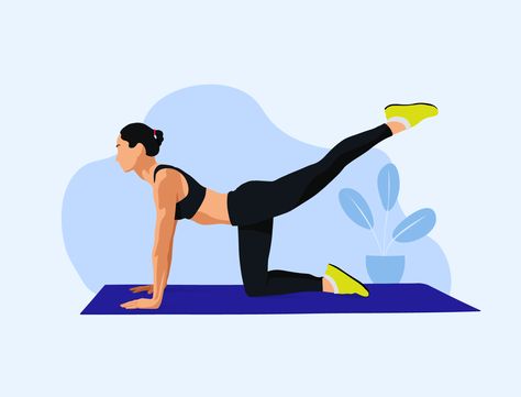 Workout Woman Illustration - Stay Safe & Healthy by Syamlal P Krishna Healthy Illustration Art, Workout Art Illustration, Fitness Illustration Woman, Girl Fitness Illustration, Working Out Cartoon, Stretching Illustration, Pilates Illustration, Workout Illustration, Healthy Illustration