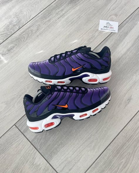 Volt Purple TNs Now Instock in All Sizes 👾  - Guaranteed 100% Authentic  - Ships Within 3 Days  Get Yours Now Via Link in Bio 🛍️ www.reubenskicks.com 🌐 Nike Tns, Air Shoes, Nike Tn, Purple Sneakers, Nike Air Shoes, Pharrell Williams, Sneakers Fashion, Link In Bio, Nike Air