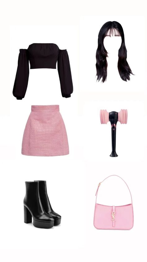 Black Pink Outfits Inspired, Blackpink Inspired Outfits Concert, Kpop Fashion Outfits Blackpink, 18th Outfit, Blackpink Concert Outfit, Blink Concert, Black Pink Outfit, Country Costumes, Blackpink Dance