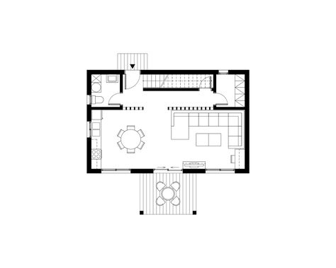 Prefabricated House 122,50 sqm / Ground Floor Plan Compact House Plans, Narrow Houses, Tower Home, Small Architecture, Prefab Houses, Modern Prefab Homes, Prefab Home, Compact House, Apartment Floor Plan