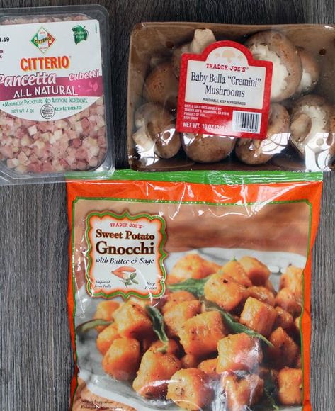 7 Tried-And-True Three-Ingredient Dinners I Make From Trader Joe's Trader Joe’s Sweet Potato Gnocchi, Trader Joes Sweet Potato Gnocchi Recipes, Trader Joes Gnocchi Recipes Easy, Sweet Potato Gnocchi Recipe Trader Joes, Sweet Potato Gnocchi Meal, Sweet Potato Gnocchi Trader Joes, Trader Joes Food, Sweet Potato Gnocchi, Joe Recipe