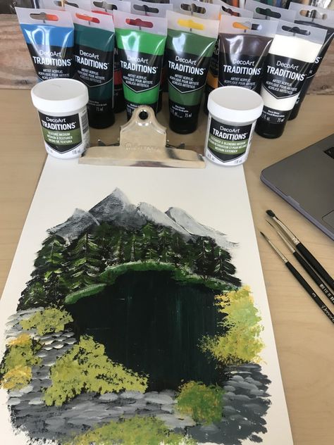 Americana Paint, Come Find Me, Tree Stem, Bob Ross Paintings, The Joy Of Painting, Printmaking Art, Artist Brush, Illuminated Letters, Encaustic Painting