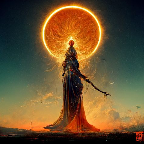 Midjourney art Sun Goddess Character Design, Sun Goddess Aesthetic, Sun God Art, Sol Goddess, Sun Goddess Art, Sun Person, Sun Elves, Sun Oc, Sun Woman