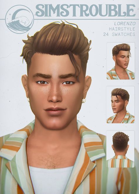 LORENZO by simstrouble | simstrouble on Patreon Sims 4 Cc Hair Male Pack, Sims 4 Male, Lotes The Sims 4, Los Sims 4 Mods, Sims 4 Hair Male, Clothes Cc, Cc Hair, The Sims 4 Pc, Pelo Sims