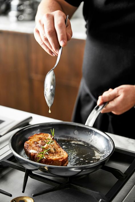 "Hestan's NanoBond cookware can totally take the heat. This cookware can go from the stovetop to the oven, to the broiler and also out on the grill." - Chef Tyler Florence @tylerflorence @williamssonoma #hestan #hestanculinary #innovativecookware #durablecookware #nontoxicliving #nontoxickitchen #nontoxiccookware Non Toxic Cookware, Tyler Florence, Buttered Noodles, Fry Pan Set, Cookie Press, Woks, Oven Dishes, Cheese Lover, Snack Bowls