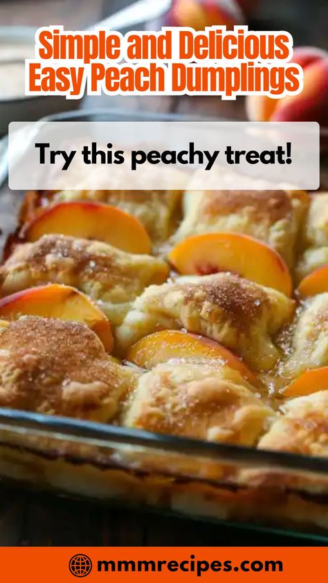 I’m so grateful you’re here! These Easy Peach Dumplings are a delightful and effortless treat that will have you savoring every bite. Made with fresh peaches and a hint of cinnamon, they’re perfect for a cozy dessert. Check out the recipe and enjoy a warm, fruity dessert tonight! Easy Peach Dumplings, Peach Dumplings, Cinnamon Crescent Rolls, Fruity Dessert, Dumplings For Soup, Dumplings Recipe, Peach Desserts, Fresh Peaches, Crescent Roll Dough