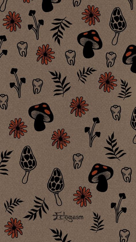 Forest Phone Wallpaper, Currently Reading Template, Reading Template, Mushroom Wallpaper, Halloween Wallpaper Cute, Mushroom Pattern, Mushroom Forest, Evil Witch, Cute Fall Wallpaper