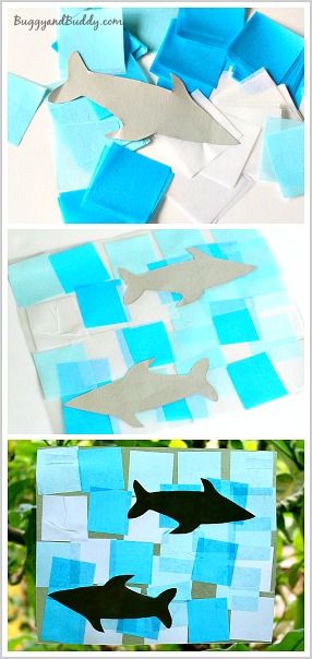 This could be a suncatcher or just a fun craft while learning about endangered marine animals such as sharks or manatees. Shark Crafts, Flower Crafts Preschool, Ocean Craft, Ocean Theme Preschool, Shark Craft, Crafts For Preschoolers, Ocean Unit, Suncatcher Craft, Ocean Activities