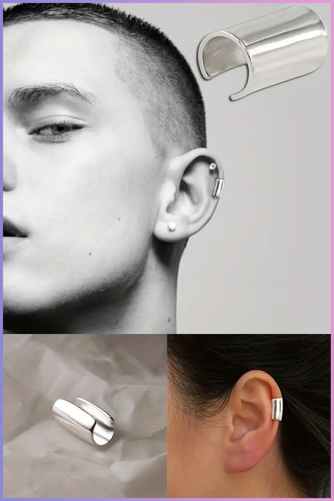 Men's Glossy Ear Cuff: A Trendy Accent for Stylish Men! 💫👂 Jewelry Organizers, Men Earrings, Halloween Accessories, Ear Cuffs, Trendy Accessories, Cuff Earrings, Miami Florida, Ear Jewelry, Accessories Unique