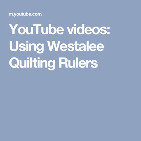 YouTube videos: Using Westalee Quilting Rulers Westalee Rulers, Machine Quilting Tutorial, Hand Quilting Patterns, String Art Tutorials, Art Project For Kids, Free Motion Designs, Machine Quilting Patterns, Sewing Templates, Pool Filter