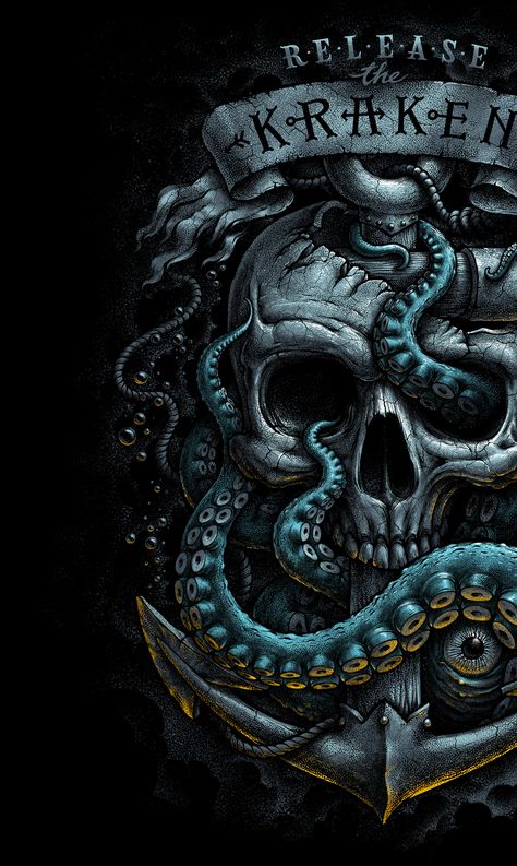 T-shirt design on Behance Navy Chief, The Kraken, Navy Veteran, A Skull, Kraken, Us Navy, Master Chief, Octopus, Vinyl Decal