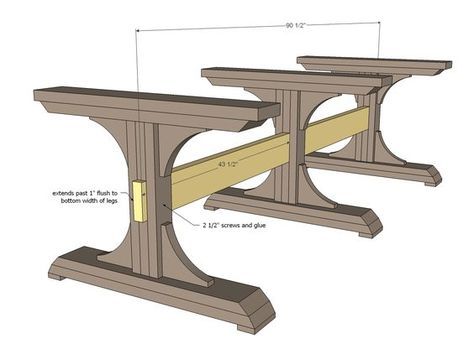 Farmhouse Table Legs Diy, Grand Farmhouse, Table Legs Diy, Diy Esstisch, Farmhouse Table Legs, Diy Tables, Farmhouse Table With Bench, Farmhouse Table Plans, Woodworking Projects Furniture