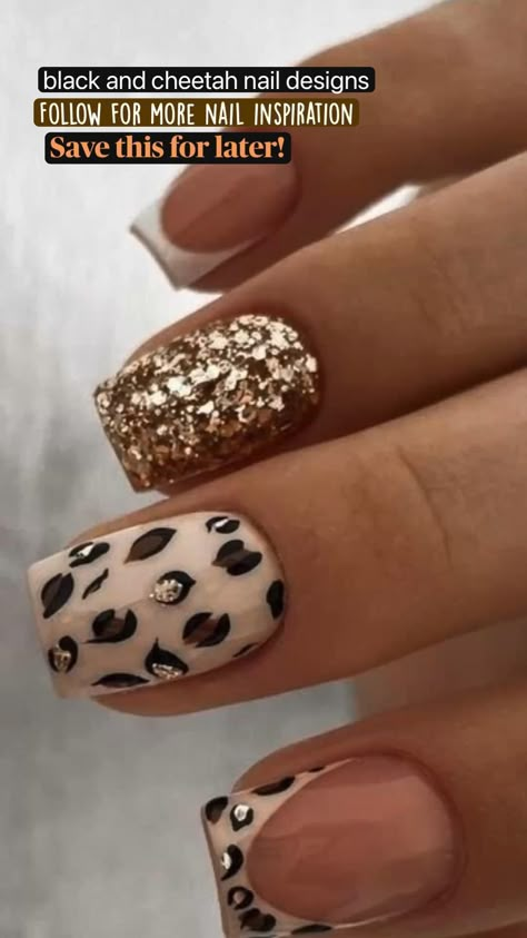 Nail Designs That Look Good Grown Out, Cheta Print Nail Art, Class Reunion Nail Ideas, Kane Brown Concert Nails, Nail Ideas For Black Tie Event, Flirty Nails Designs, Short Lepord Print Nails, Popular Nail Ideas 2023, Georgia Nails Designs