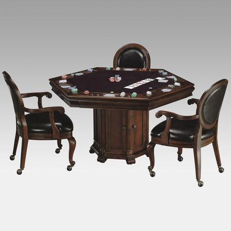 Howard Miller Niagara Game Table | from hayneedle.com Poker Table And Chairs, Leather Seat Cushion, Home Bar Sets, Pub Games, Howard Miller, Table Sets, Game Table, Club Chair, Table Games