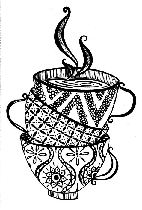 Here is some decorations for the scene when Mad Hatter comes in. Coloring Pages To Print Free Printables For Adults, Zentangle Kunst, Art Challenges, Zen Tangle, Zentangle Designs, Doodle Art Drawing, Mandala Art Lesson, Tangle Art, Zentangle Drawings