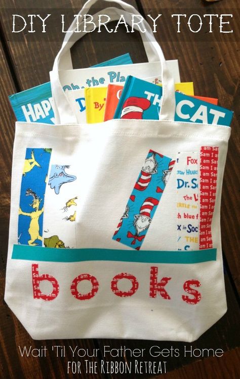 Library Book Bags For Kids, Library Bags For Kids, Book Bags For Kids, Library Book Bag, Library Tote Bag, Library Tote, Diy Monogram, Kids Totes, Library Bag