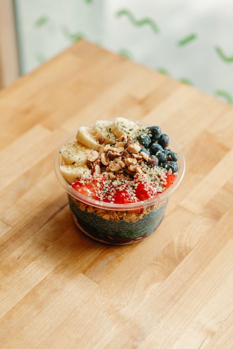 We are so excited about our new superfood creation here at Moberi. Meet our all-new layered bowl - acai, pitaya, and vanilla blue Majik chia, and all the same tasty toppings...all in one bite! Right here we have the Bee Free Bowl (vegan!)- Acai Sorbet, Tropical Pitaya & Blue Chia topped with granola, banana, strawberry, blueberry, almonds, hemp seeds, and agave - we can't wait for you to try it! Check out our new menu on our site and head to your favorite Moberi location to give it a try today! Acai Sorbet, Blue Majik, Portland State University, Acai Bowls, Bee Free, Strawberry Blueberry, Fitness Inspiration Body, New Menu, First Bite