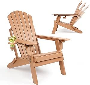 FUNBERRY Plastic Adirondack Chairs Set of 2,Folding Adirondack Chairs,Adjustable Backrest Adirondack Chair,Fire Pit Chairs,Resin Adirondack Chairs with Cup Holder,Composite Adirondack Chairs Composite Adirondack Chairs, Fire Pit Chairs, Folding Adirondack Chairs, Plastic Adirondack Chairs, Adirondack Chairs, Patio Seating, Outdoor Ideas, Garden Patio Furniture, Adirondack Chair