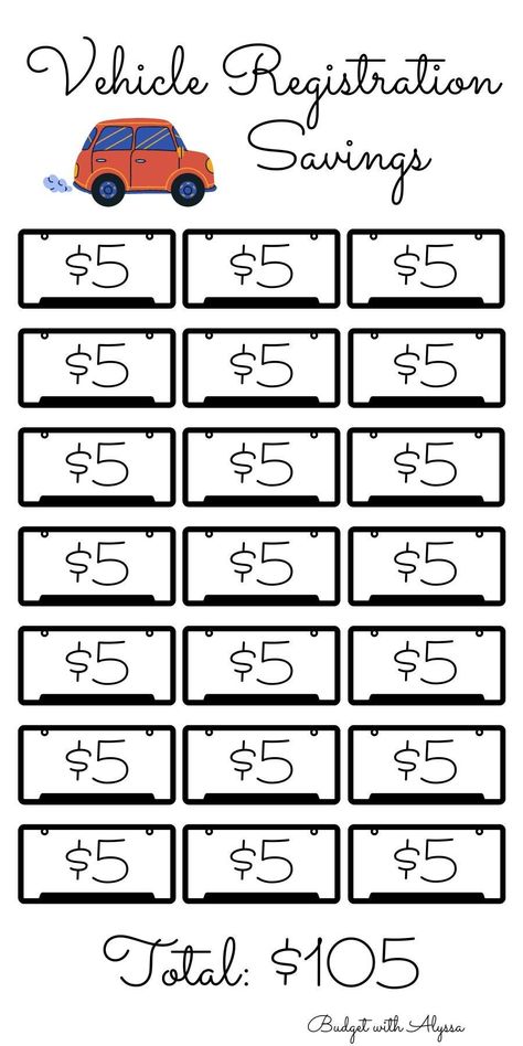 This Vehicle Registration Savings Challenge is a fun way to save for saving for something that you can easily forget about! Color in the license plates as you save! When the challenge is complete you will have saved $105. I hope you have so much fun saving! *This is a printable Nothing will be shipped to you. You will receive files digitally so you can print the card with your printer. Refunds and returns are NOT accepted due to the nature of this listing. All purchases are final. Please message me with any questions!! Moving Out Savings Challenge, Cruise Savings Challenge, Car Maintenance Savings Challenge, Graduation Savings Challenge, Travel Savings Challenge, Car Savings Challenge, Car Saving, Saving Money Chart, Savings Chart