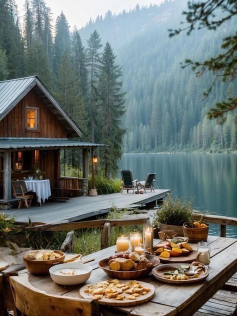 Cozy Lake House Lakeside Cottage, Lake Cabin Aesthetic, Summer Cabin Aesthetic, Cabin In The Woods Aesthetic, Lake House Aesthetic, Cabin Summer, Cabin Aesthetic, Romantic Cabin, Cabins And Cottages