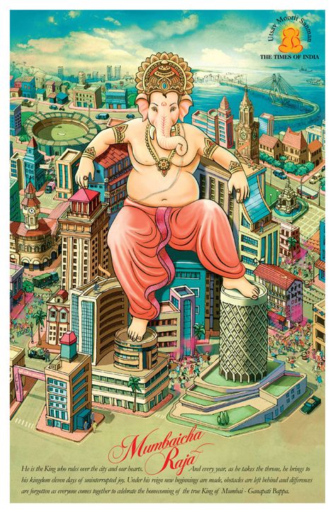 TOI UTSAV MOORTI SANMAN by alekh kudtarkar, via Behance Ganpati Wallpaper, Ganpati Images, Ganpati Bappa Wallpapers, Ganpati Bappa Photo, Ganesha Drawing, Ganesh Lord, Ganesh Art Paintings, Shri Ganesh Images, Indian Illustration