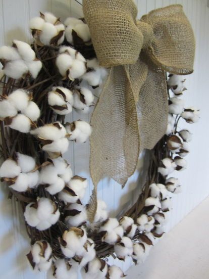 how to make your own cotton ball branch wreath, crafts, seasonal holiday decor, wreaths Cotton Ball Wreath, Cotton Boll Wreath, Branch Wreath, Ball Wreath, Cotton Decor, Cotton Boll, Cotton Stems, Cotton Wreath, Juicy Lips