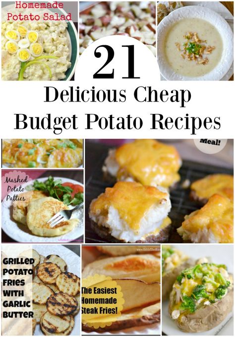 19 Cheap Easy Potato Recipes you need to try! Potatoes are so good for you in moderation! They are also very cheap! So cook up some creative potato recipes and enjoy! Perfect for the budget and a great comfort food! #potatoes #cheaprecipes #recipes #potato #BreakfastRecipes #breakfast #dinner #leftovers #easyrecipes #hashbrowns #comfortfood Easy Cheap Potato Recipes, Box Potatoes Recipes, Cheap Potato Recipes, Cheap Potato Meals, Lunch Ideas With Potatoes, Creative Potato Recipes, Potato Recipes Dinner, Easy Potatoes, Mashed Potato Patties