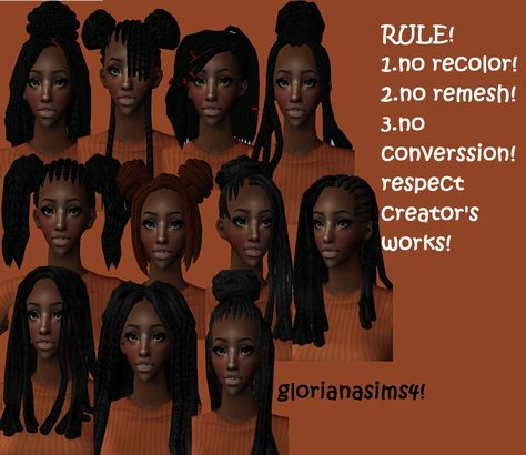 glorianasims4 sims2 afro braids and cornrows Sims 3 Afro Hair, Sims 2 Black Hair Cc, Sims 3 Black Hair, Braids And Cornrows, Sims 2 Afro Hair, Sims 2 Black Hair, Sims 2 4t2 Hair, Black Hair Afro, Sims2 Cc