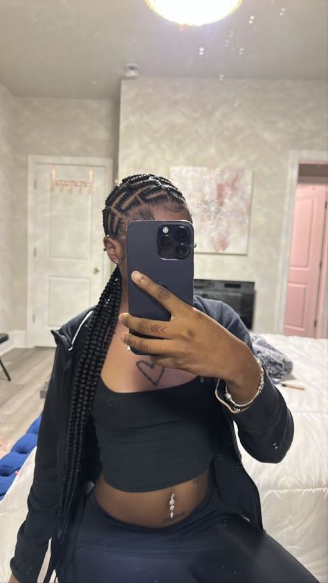 Black Nail Styles Short, Zig Zag Fulani Braids, Feed Ins, Track Hairstyles, Mirror Flicks, Weave Ponytail Hairstyles, Big Box Braids Hairstyles, Feed In Braids Hairstyles, Cute Braided Hairstyles