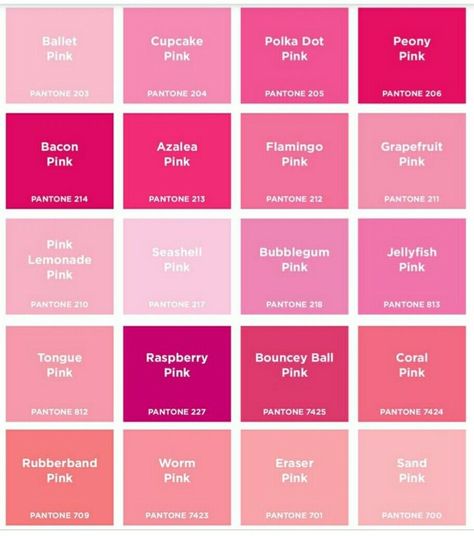 Shades Of Pink Names, Pink Color Chart, Pink Pantone, Color Names Chart, Pantone Color Chart, Color Knowledge, Pantone Colour Palettes, Color Mixing Chart, Hex Color Palette