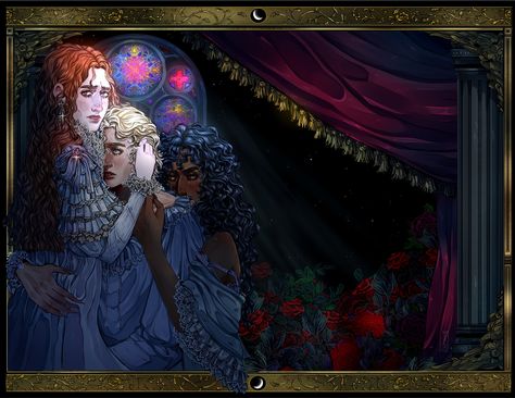 A Dowry Of Blood Fan Art, Ophelia And Hamlet Fanart, A Dowry Of Blood, Hades And Persephone Scarlett St Clair Fanart, Belladonna Book Fanart, Sapphic Fantasy Books, Dracula Bram Stoker Book, Vampire Art, Fan Book