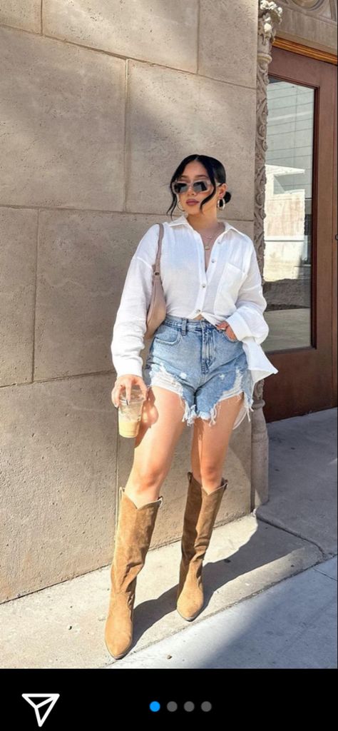 Elevated Cowboy, Outfits Cowboy Boots, Dress And Cowboy Boots Outfit, Summer Boots Outfit, Cowboy Boots Outfit, Outfit Botas, Dresses With Cowboy Boots, Cute Outfit Ideas, The Ray