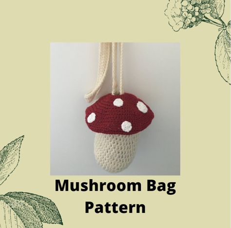 Mushroom Bag Crochet Pattern | Etsy Mushroom Bag Crochet Pattern, Mushroom Bag Crochet, Bag Crochet Pattern Free, Crochet Messenger Bag, Mushroom Bag, Crochet Project Free, Crochet Store, Crochet Boho Bag, Bag Crochet Pattern