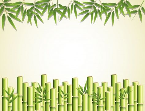 Bamboo effect with leaves and stems | Premium Vector #Freepik #vector #background #frame #border #leaf Bamboo Illustration, Bamboo Drawing, Border Illustration, Bamboo Background, Background For Powerpoint Presentation, Indian Illustration, School Illustration, Background Frame, Leaf Border