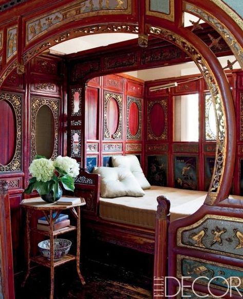 Wedding Bed, Caravan Interior, Asian Homes, Guest Room Decor, Bedroom Red, Hamptons House, Bohemian Bedroom, Elle Decor, Guest Bedroom