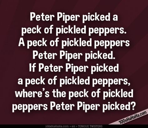 Peter Piper picked a peck of pickled peppers. A peck of pickled peppers Peter Piper picked. If Peter Piper picked a peck of pickled peppers, where's the peck of pickled peppers Peter Piper picked? Peter Piper Picked A Peck Of Pickled Peppers Tongue Twister, Peter Piper Tongue Twister, Peter Piper Picked A Peck Poem, Tongue Twisters In English, Peter Piper, Pickled Peppers, Free Resume Template Download, Youth Game, Tongue Twisters