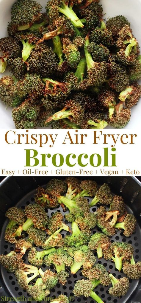 Broccoli Recipes Healthy, Air Fryer Broccoli, Air Fryer Recipes Keto, Raw Broccoli, Broccoli Recipe, Side Dish Recipes Easy, Fruit Salad Recipes, Vegan Keto, Broccoli Recipes