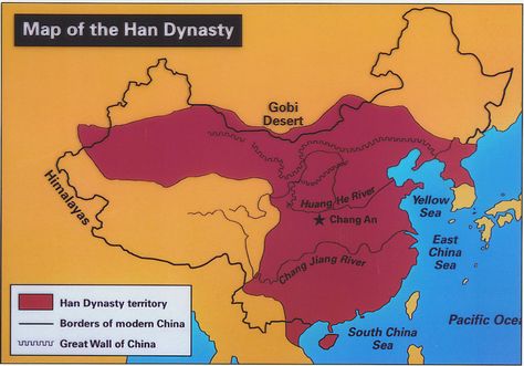 Han-dynasty-Map Chinese Dynasties, Chinese Emperor, China Map, Time Travelers, The Han Dynasty, Ap World History, Ancient Civilization, Archaeology News, Ancient Warfare