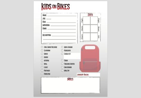 Kids On Bikes Rpg, Rpg Character Sheet, Character Sheets, Treasure Hunter, Character Sheet, 10 22, Screen Shot, Storytelling, Image Search