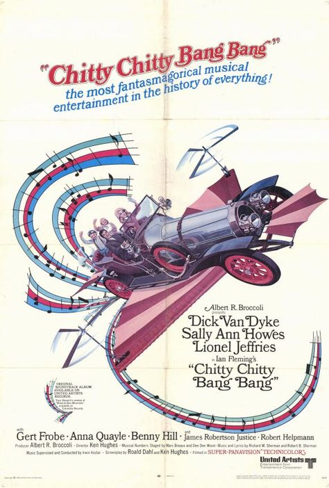 Chitty Chitty Bang Bang 27x40 Movie Poster (1969) Sally Ann Howes, Netflix Movies For Kids, Chitty Chitty Bang Bang, Bedknobs And Broomsticks, Old Movie Poster, Benny Hill, Old Movie, Ian Fleming, Classic Movie Posters