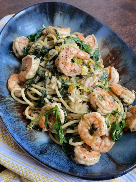 Shrimp Arugula Pasta, Shrimp Arugula, Shrimp Oreganata, Pasta With Arugula, Arugula Pasta, Shrimp Scampi Pasta, Scampi Pasta, Arugula Recipes, Italian Seafood Recipes