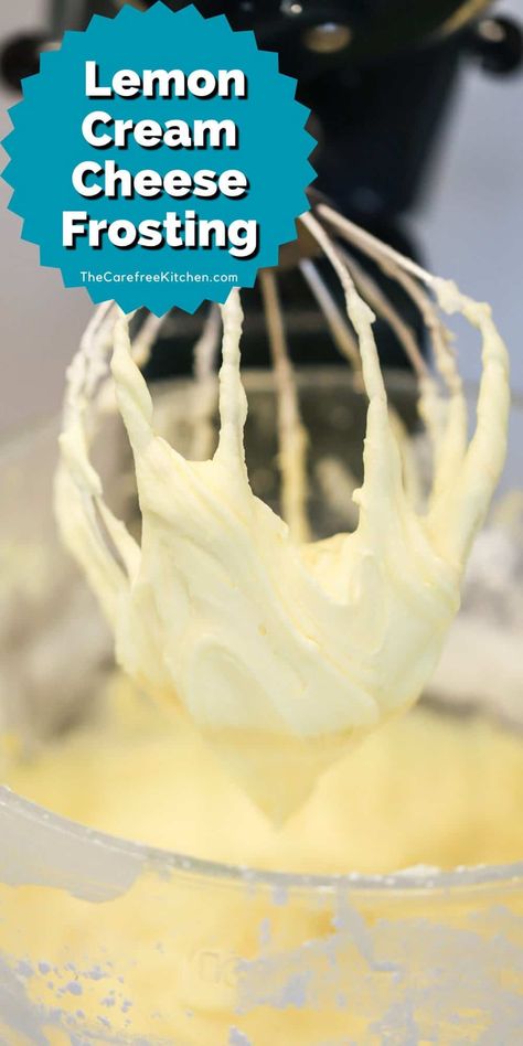 Lemon Cake Icing, Lemon Cake Frosting, Lemon Frosting Recipes, Lemon Glaze Icing, Pudding Icing, Lemon Cream Cheese Icing, Cream Cheese Icing Recipe, Flavored Cream Cheeses, Cream Cheese Frosting Cake